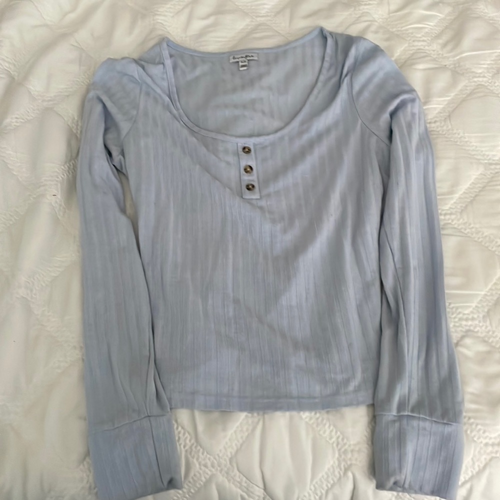 Blue long-sleeve top